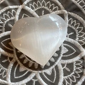 Selenite crystal heart